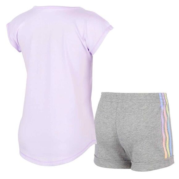 NEW! NWT ADIDAS Girls Kids 3 piece Activewear Set in Purple, Grey and White - Picture 4 of 8